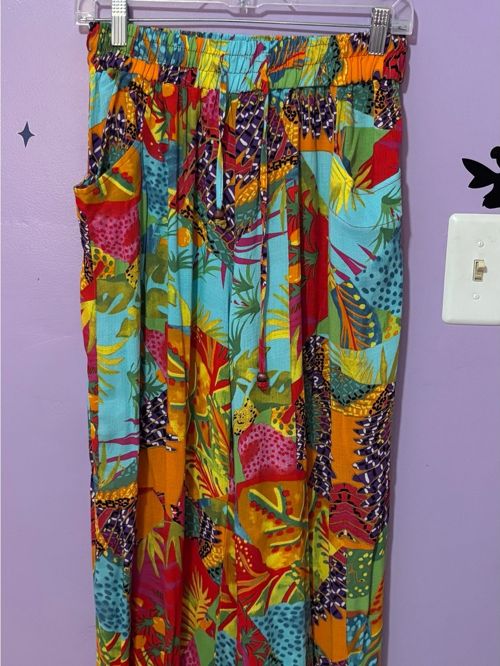 Christian Siriano Multi-Color Tropical Print Drawstring pant